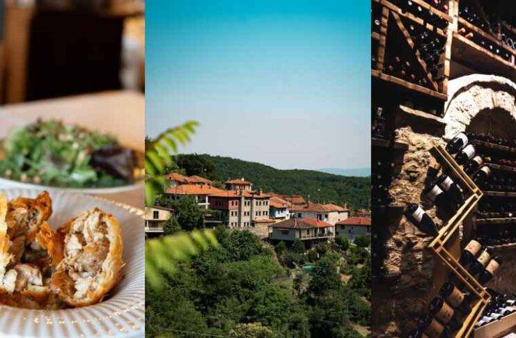 Χοιρινός μπακλαβάς, χειροποίητο ψωμί, ψημένο στον ξυλόφουρνο και μία κάβα να φιλοξενεί τη μεγάλη του γκάμα παλαιωμένων κρασιών