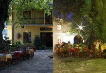Με το βλέμμα στην πλατεία, την εκκλησία, το μεγάλο πλατάνι και τη βρύση στέκει εδώ και χρόνια η ταβέρνα Αγνάντι