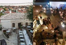 Η αυλή της Αφύτου με τα ευφάνταστα signature cocktails και την ανεμπόδιστη θέα στις κεραμοσκεπές των σπιτιών